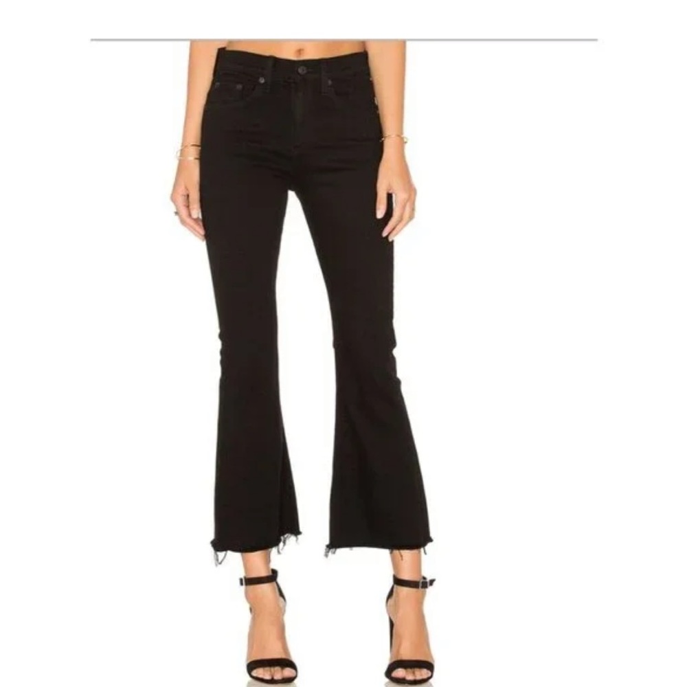 rag & bone Black Coal 10 inch flare crop jeans size 26